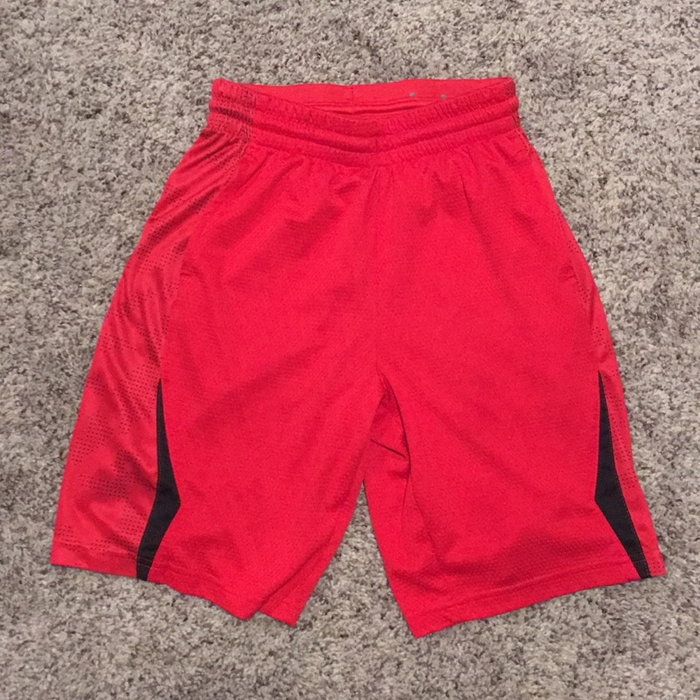 Boys red basketball shorts